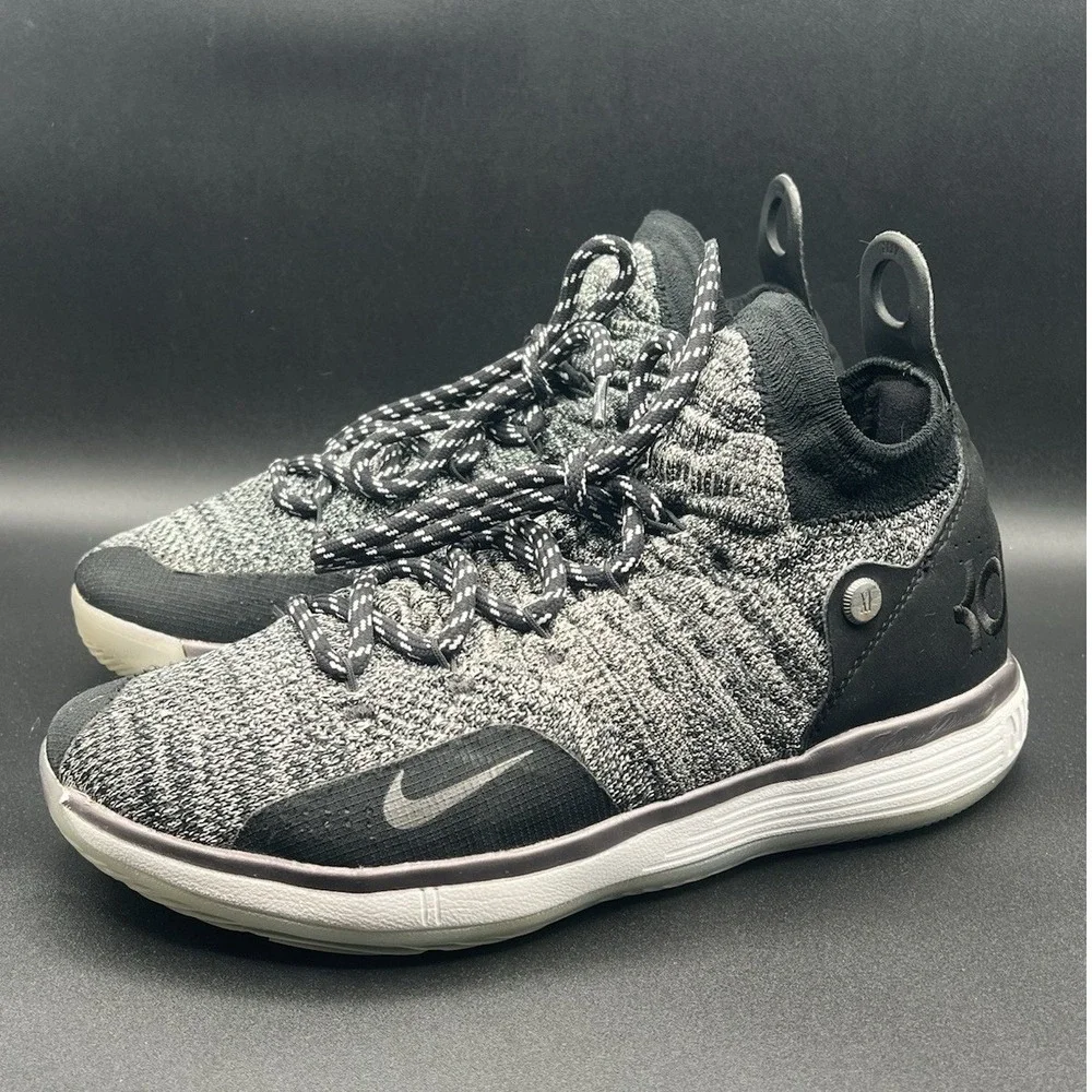 2017 Nike‎ KD 11 Black Grey Flyknit - Kids Youth Size 7Y Women's Size 8.5 USED